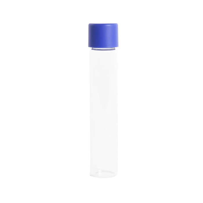 Custom Cones USA Glass Pre-Roll Tubes with Child-Resistant Blue Smooth Cap, 115mm - Pack of 400