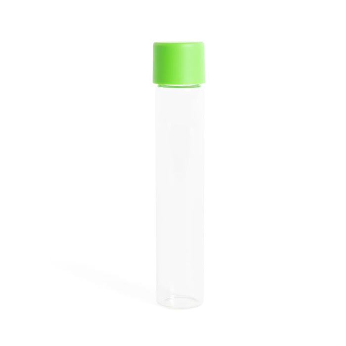 Custom Cones USA Glass Pre-Roll Tubes with Child-Resistant Green Smooth Cap, 115mm - Pack of 400