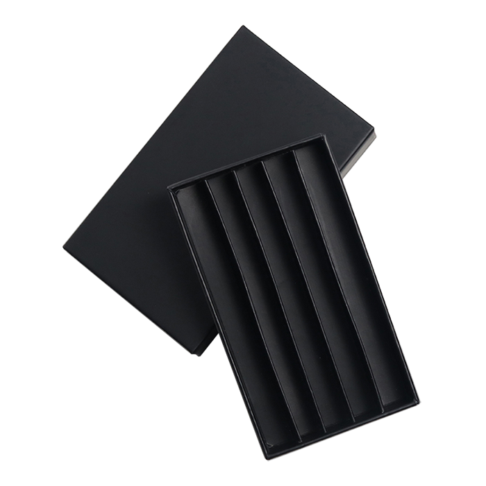 Custom Cones USA Child-Resistant Push Packs, Unbranded Black, Dividers for 5 98mm Pre-Rolls - Pack of 200