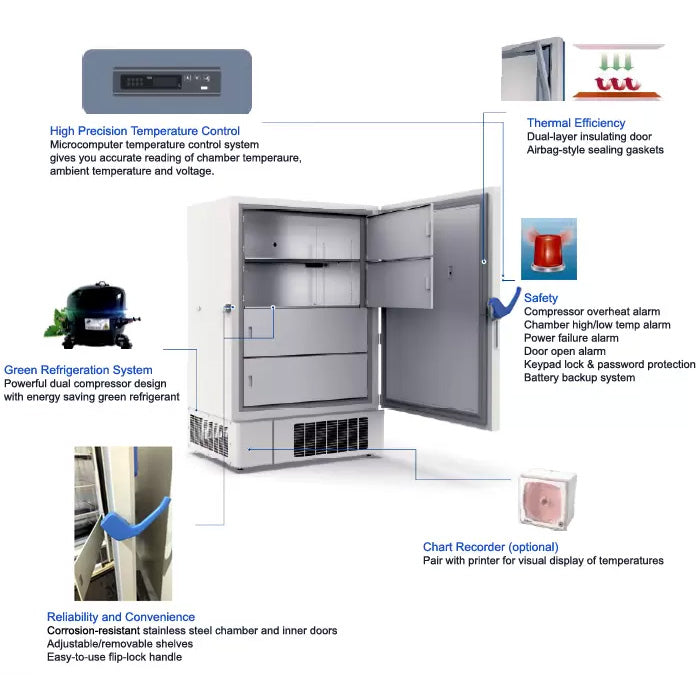 Across International DeepFreeze 35 CF -40°C Upright Freezer, 110 Volt