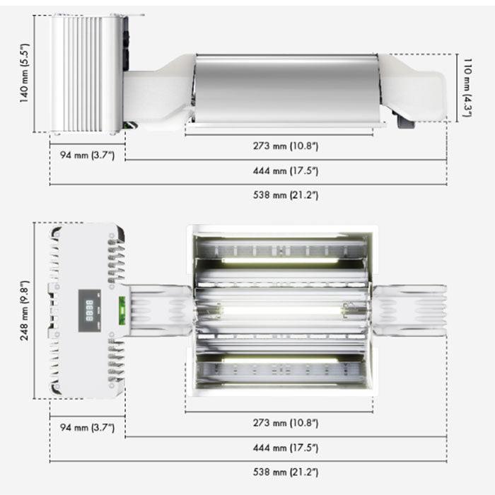 Dimlux Pro Series 1,000 Watt Double Ended HPS Grow Light Fixture