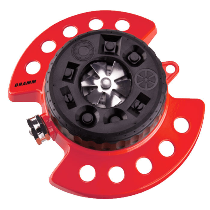 Dramm ColorStorm 9 Pattern Spray Turret Sprinkler, Red