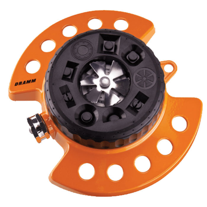 Dramm ColorStorm 9 Pattern Spray Turret Sprinkler, Orange