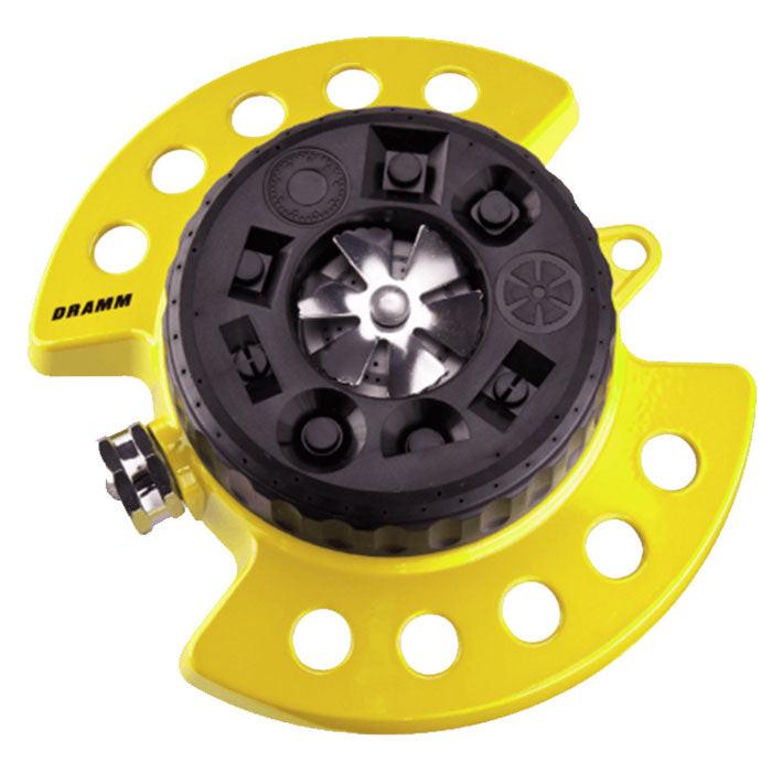 Dramm ColorStorm 9 Pattern Spray Turret Sprinkler, Yellow