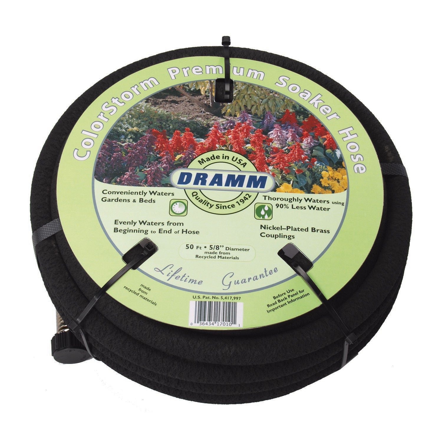 Dramm ColorStorm Black Soaker Hose, 5/8 in x 25 ft