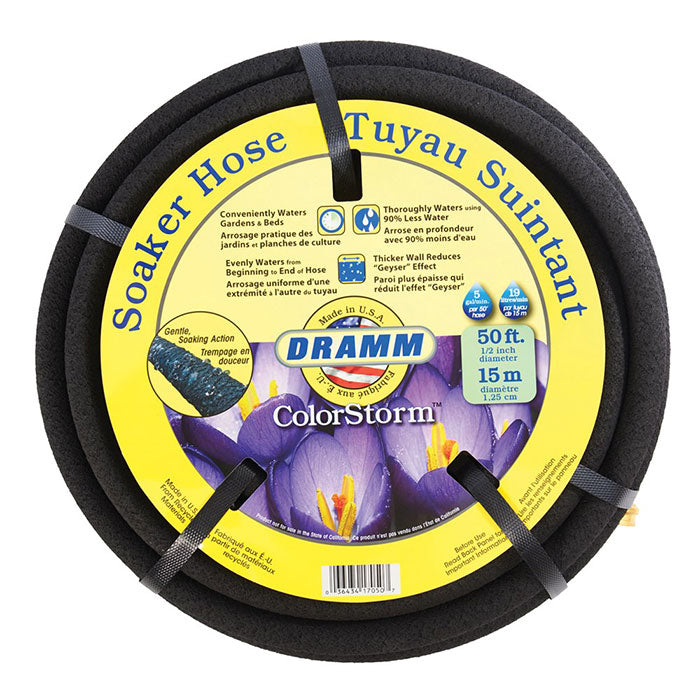 Dramm ColorStorm Black Soaker Hose, 1/2 in x 50 ft