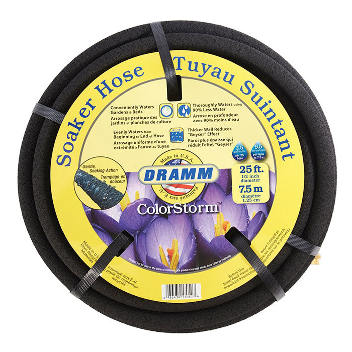 Dramm ColorStorm Black Soaker Hose, 1/2 in x 25 ft