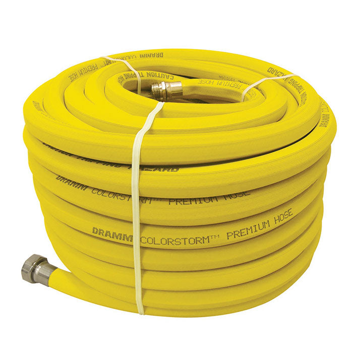 Dramm ColorStorm Premium Yellow Rubber Hose, 3/4 in x 100 ft