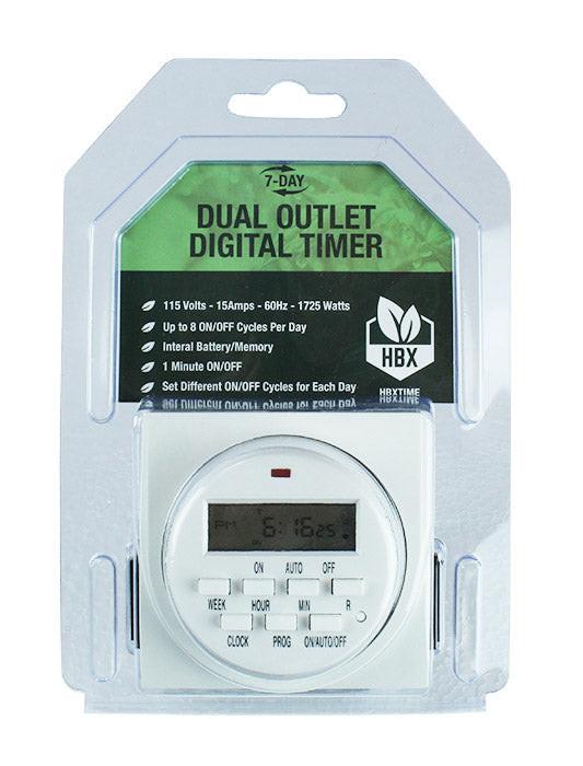 Covert 7-Day Grounded Dual Outlet Digital Timer, 120V