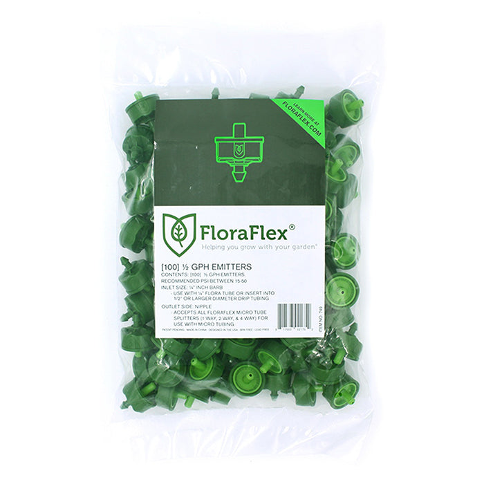 FloraFlex Micro Drip Emitter, 1/2 GPH, Pack of 100