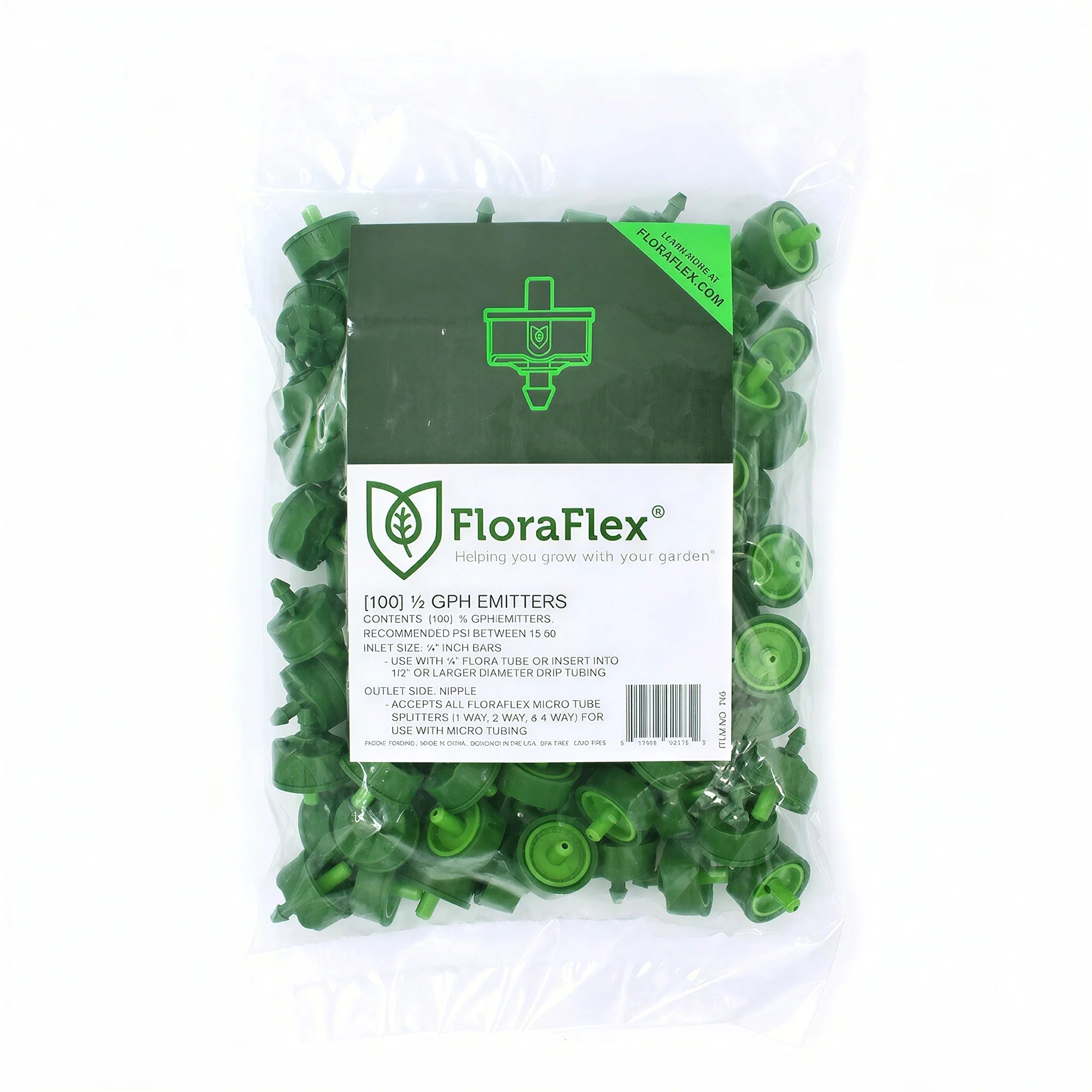 FloraFlex Micro Drip Emitter, 1/2 GPH, Pack of 1000