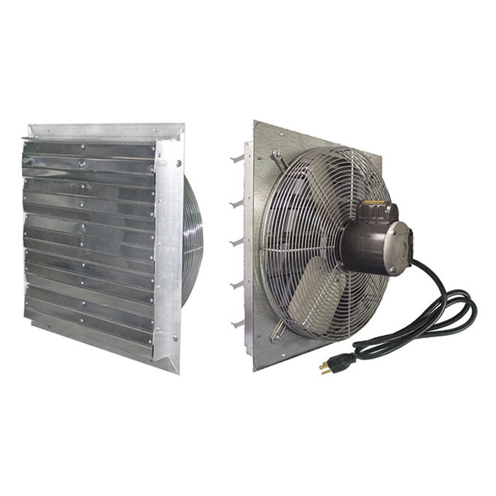 J&D Manufacturing ES Series Shutter Exhaust Fan with 9 ft. Cord, 20" - 1/10 HP