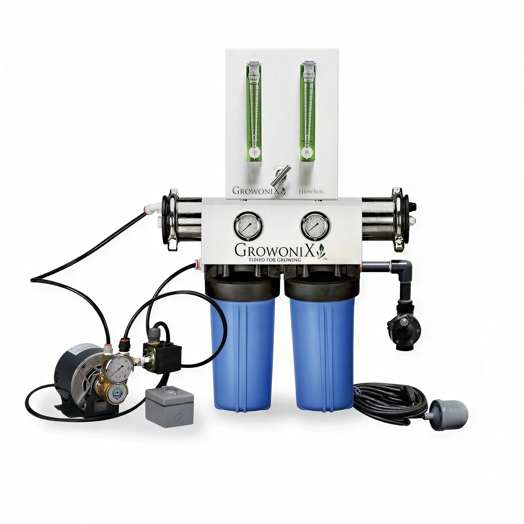 GrowoniX EX1000 Flow Box Deluxe - 2000 GPD Deluxe Reverse Osmosis Filtration System