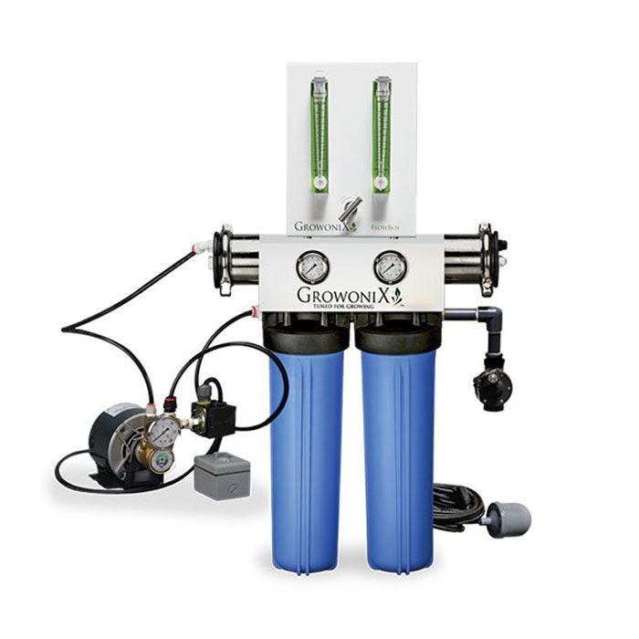 GrowoniX EX1000-T Flow Box Deluxe - 2000 GPD Deluxe Reverse Osmosis Filtration System with Tall KDF/CAT Premium Carbon Filter