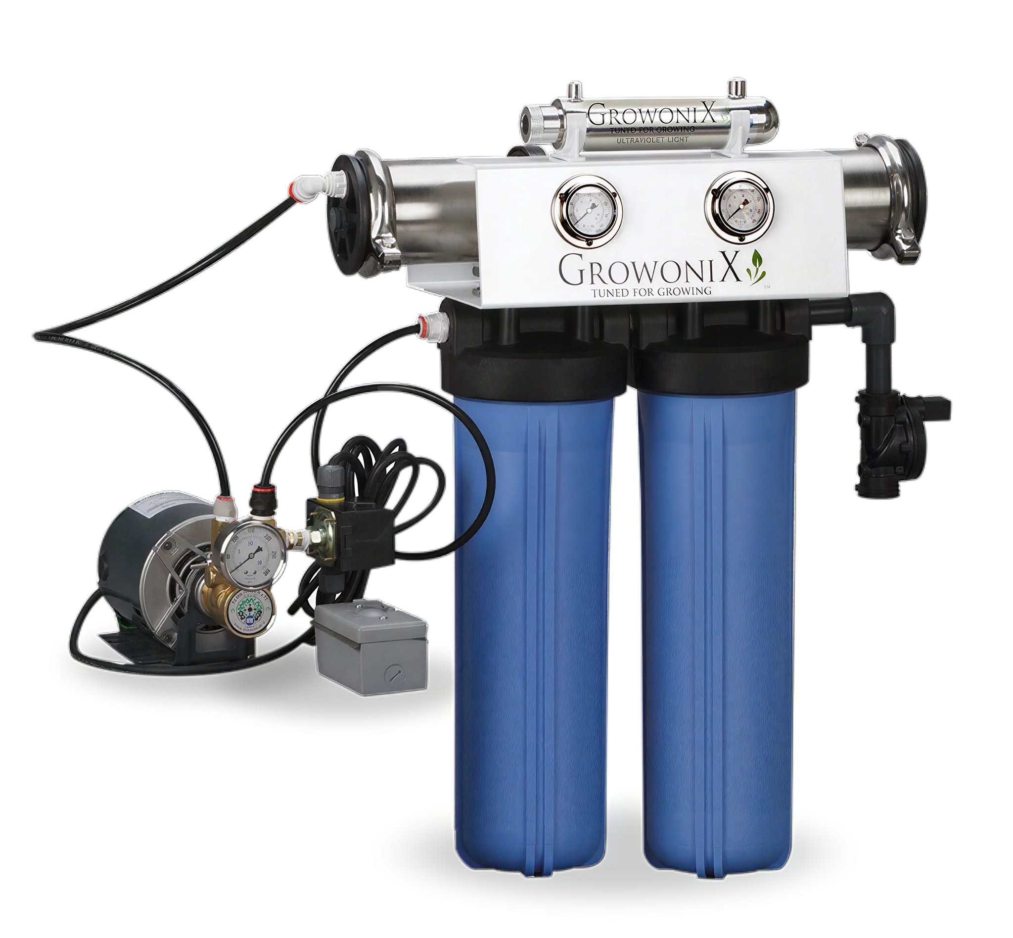 GrowoniX EX1000-T-Deluxe - 2000 GPD Deluxe Reverse Osmosis Filtration System with Tall Filters
