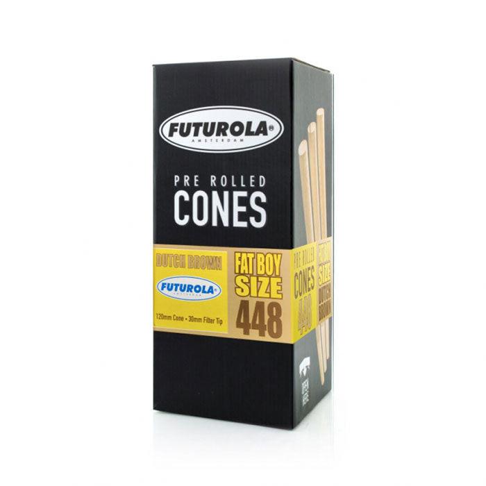 Futurola Fatboy Size 120/30 Dutch Brown Pre-Rolled Cone with Futurola Tip - Case of 2688