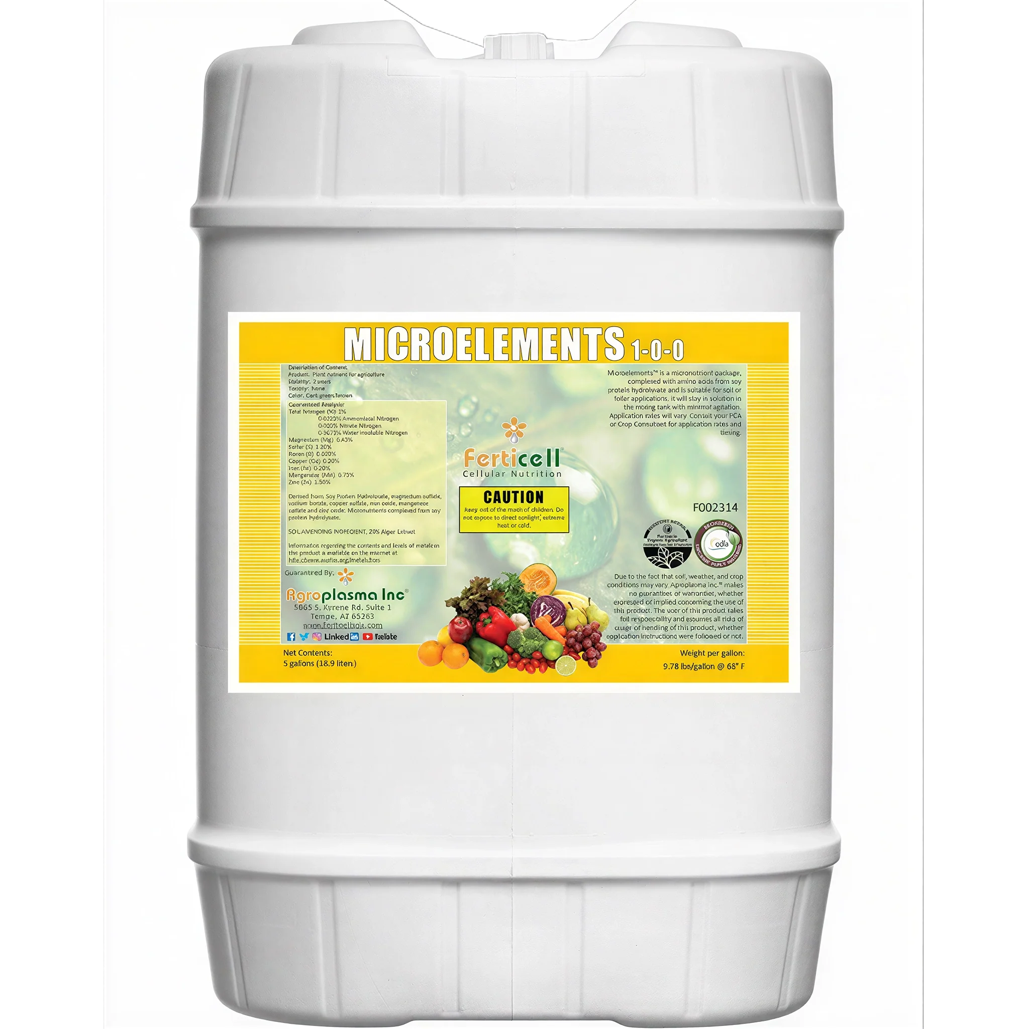 Ferticell Organic Microelements 1-0-0, 80 Gallon
