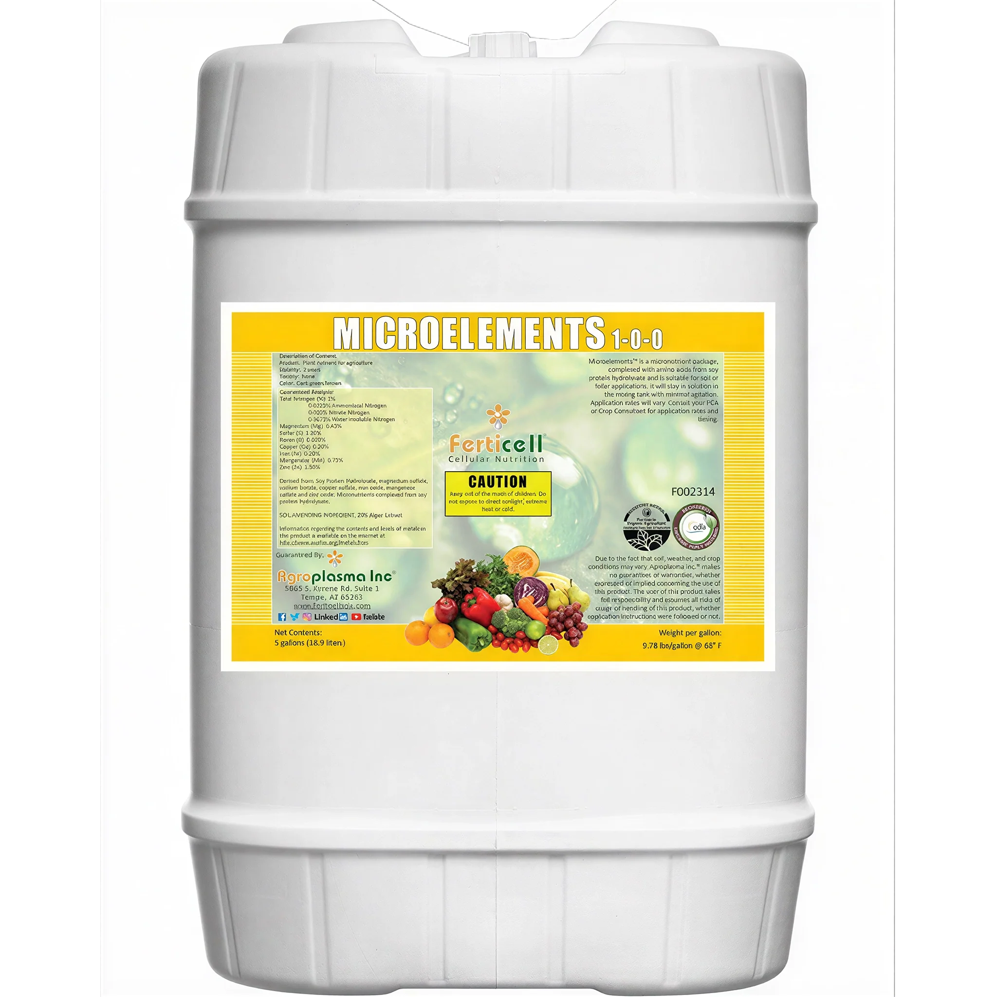 Ferticell Organic Microelements 1-0-0, 170 Gallon