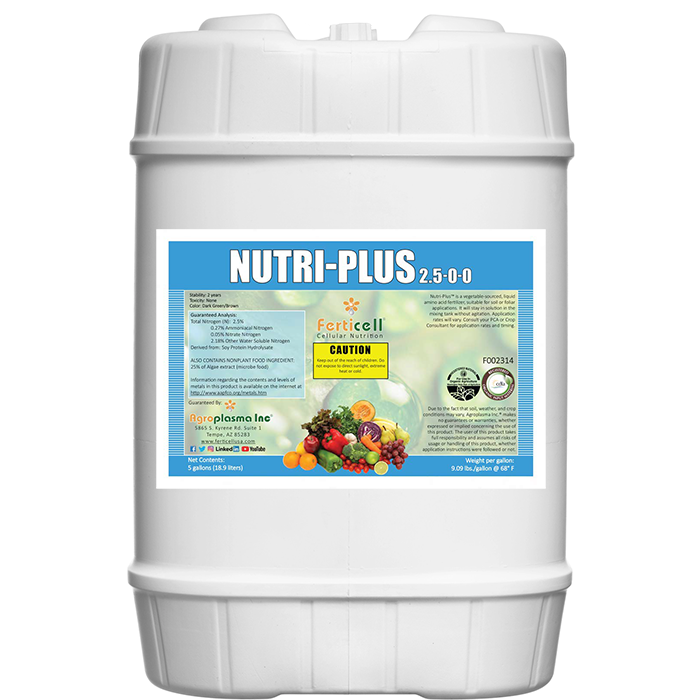 Ferticell Organic Nutri-Plus Amino Acids 2.5-0-0, 5 Gallon
