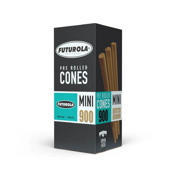 Futurola Slender Mini 60/26 Dutch Brown Pre-Rolled Cone with Futurola Tip - Case of 5400