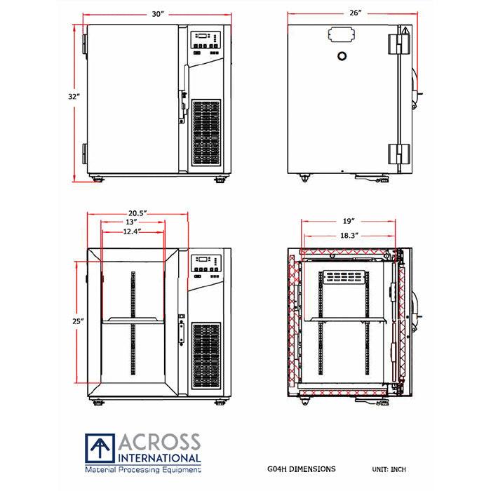 Across International RapidChill 4 CF -86°C Ultra-Low Stackable Freezer, 110 Volt