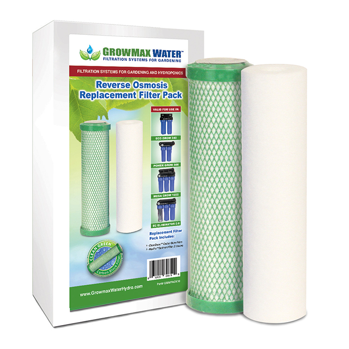 GrowMax Water Replacement Filter Pack For  Eco Grow 240, Power Grow 500, & EC Eliminator