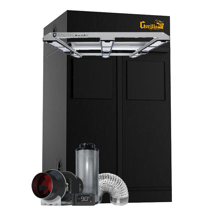 Gorilla Grow Tent 4' x 4' Scynce LED Raging Kush 2.0 650 Watt Grow Tent Kit With Automated Ventilation Package