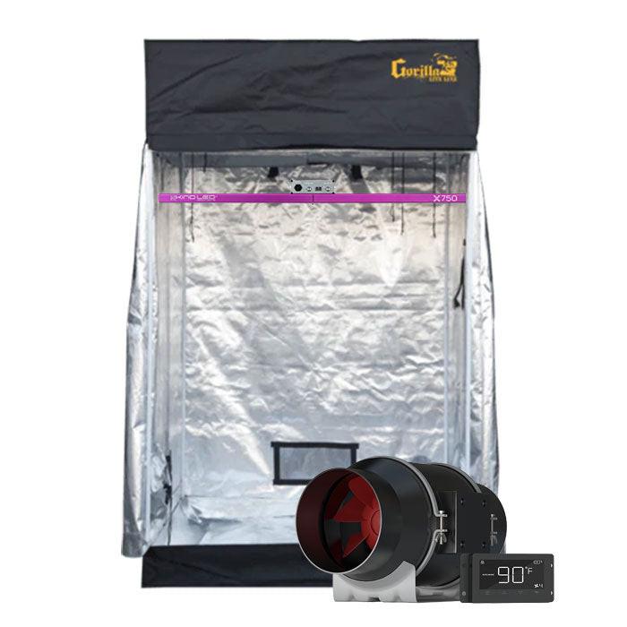 Gorilla Grow Tent 4' x 4' KIND X750 LED Grow Tent Kit With Automated Ventilation Package