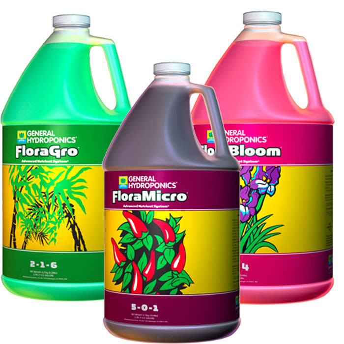 General Hydroponics Flora Series Basic Hydroponic Nutrient Package - Medium
