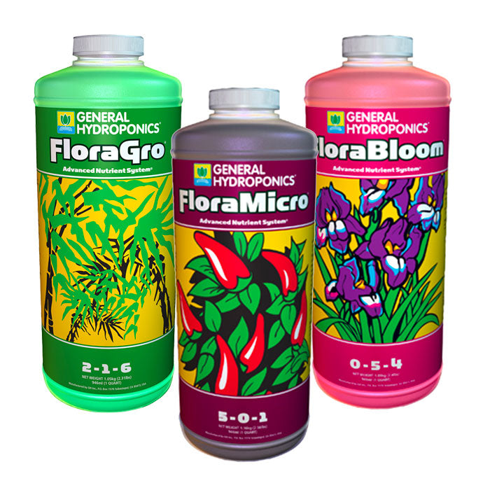 General Hydroponics Flora Series Basic Hydroponic Nutrient Package - Small