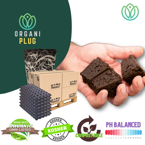 OrganiPlug Seed & Cutting Plugs - Pre-Filled Tray w/ 50 Plugs - Single, Case, and Pallet.