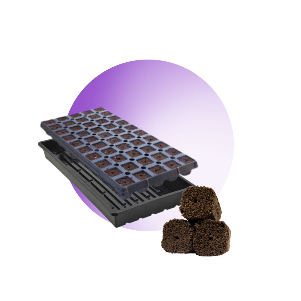 OrganiPlug Seed & Cutting Plugs - Pre-Filled Tray w/ 50 Plugs - Single, Case, and Pallet.