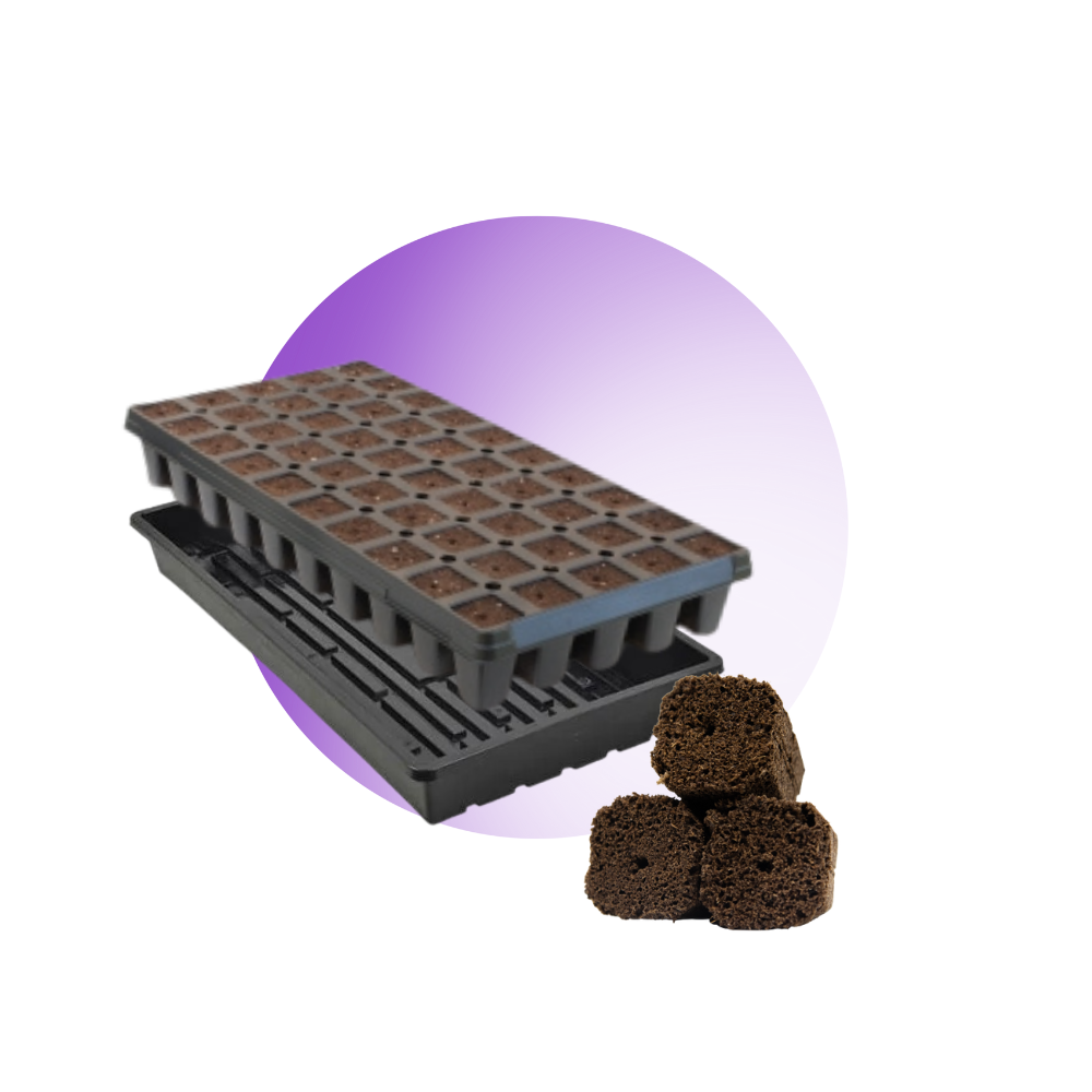 OrganiPlug Seed & Cutting Plugs - Pre-Filled Tray w/ 50 Tall Plugs - Single, Case, and Pallet.