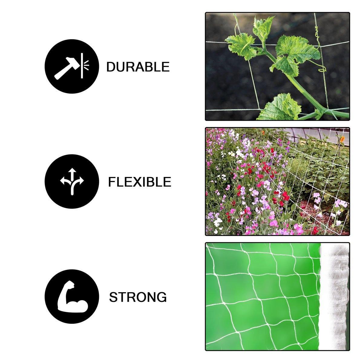 Common Culture Soft Mesh Nylon Trellis Netting Bulk Roll 5 ft x 350 ft w/ 6 in Squares + Trojan 2 Inch Straight Scissors.