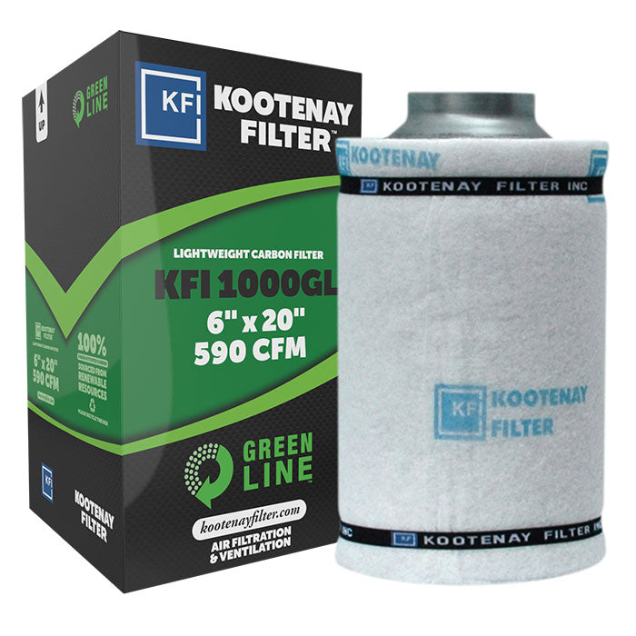 Kootenay Filter KFI 1000 Green Line Carbon Filter with Flange, 6" - 590 CFM