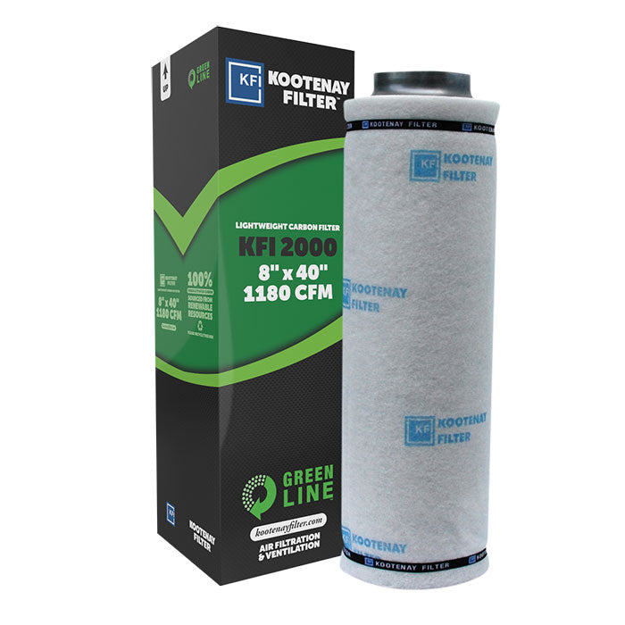 Kootenay Filter KFI 2000 Green Line Carbon Filter with Flange, 8" - 1180 CFM