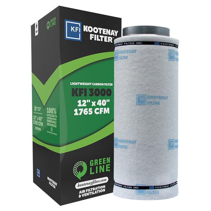 Kootenay Filter KFI 3000 Green Line Carbon Filter with Flange, 12" - 1765 CFM
