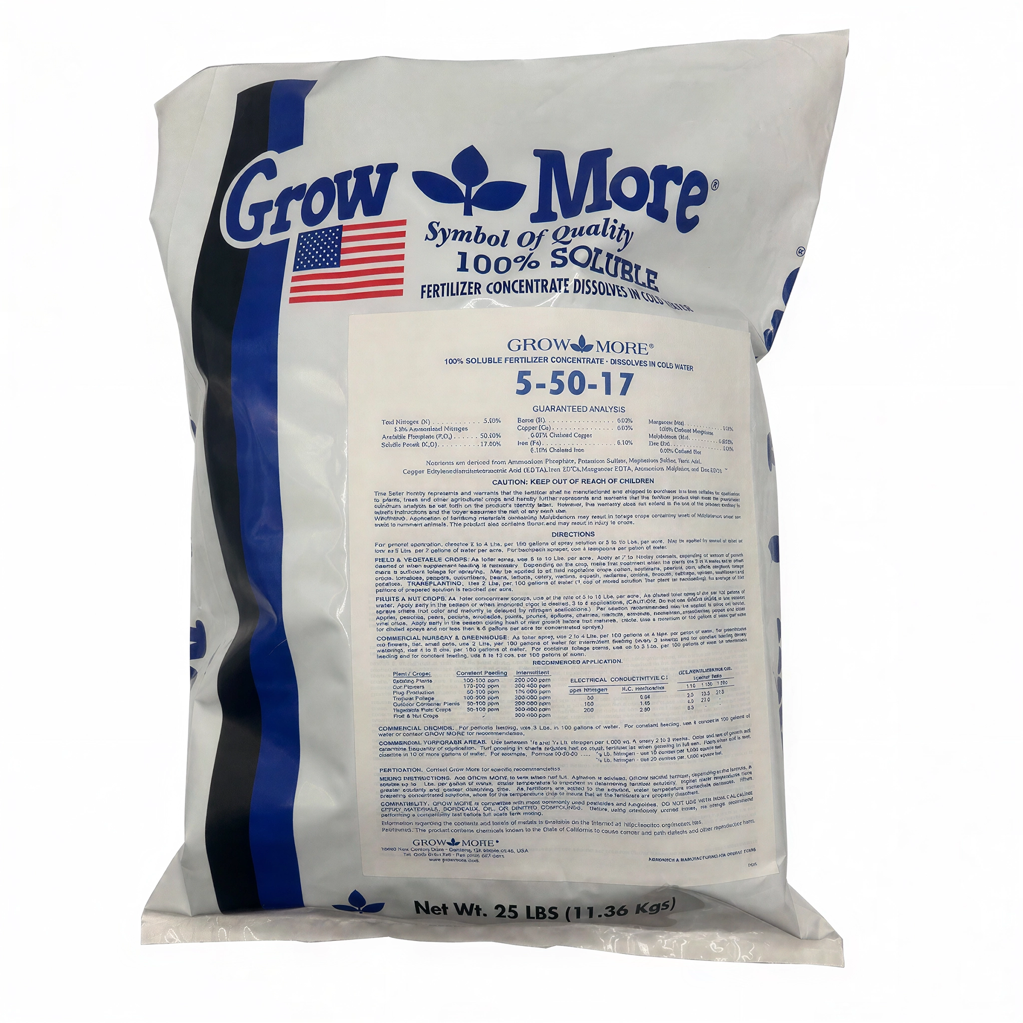 Grow More Standard Fertilizer 05-50-17, 25 lbs.