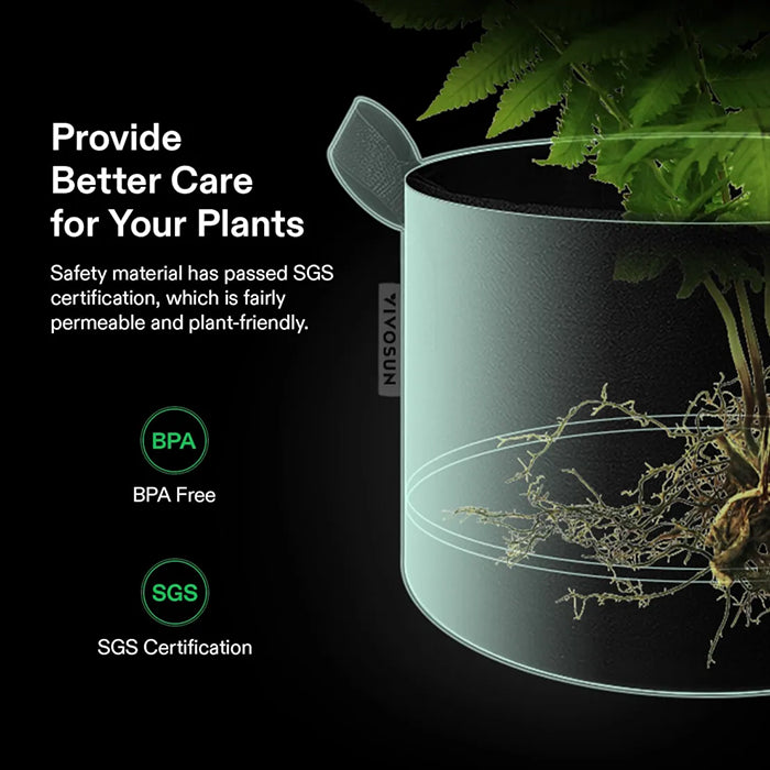 Vivosun Thick Nonwoven Fabric Pot with Handles, 25 Gallon, Pack of 5