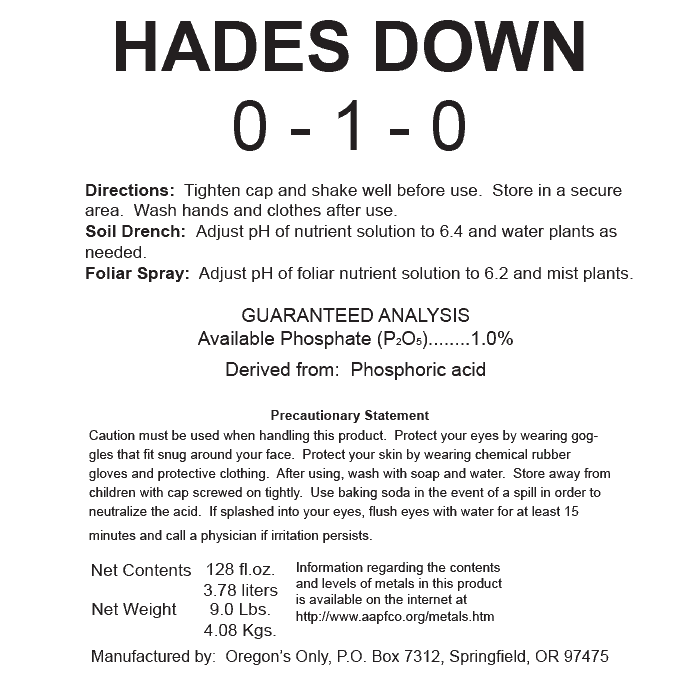 Nectar for the Gods Hades Down