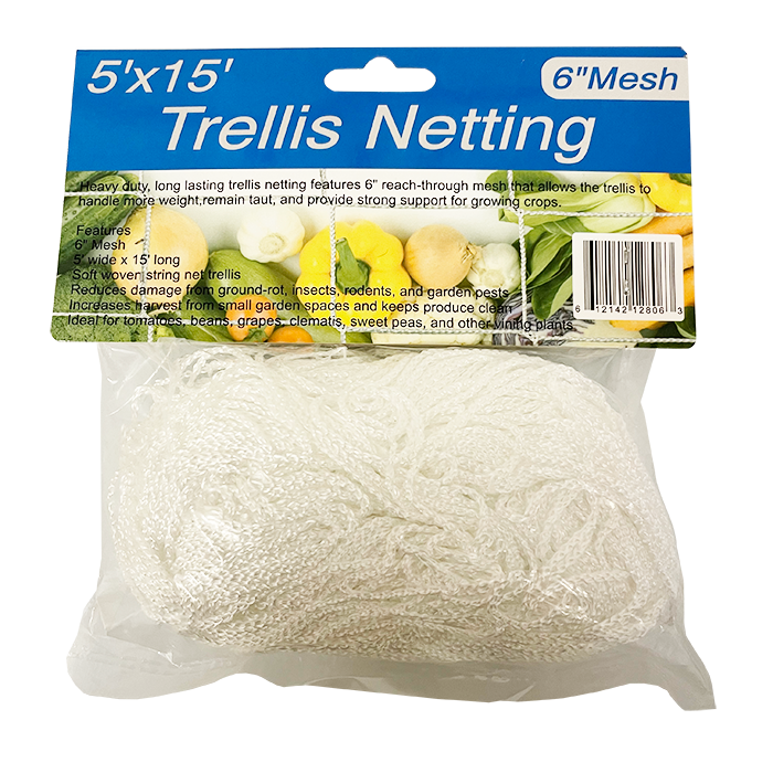 HBX Heavy-Duty Nylon Garden Trellis Netting with 6" Squares, 5ft x 15 ft.