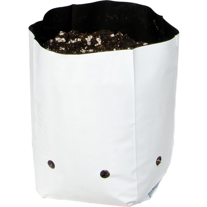 Hydrofarm 1/2 Gallon Grow Bag, White & Black, Pack of 1020