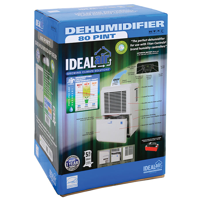 Ideal-Air 50 Pint Dehumidifier - Up to 80 Pints Per Day