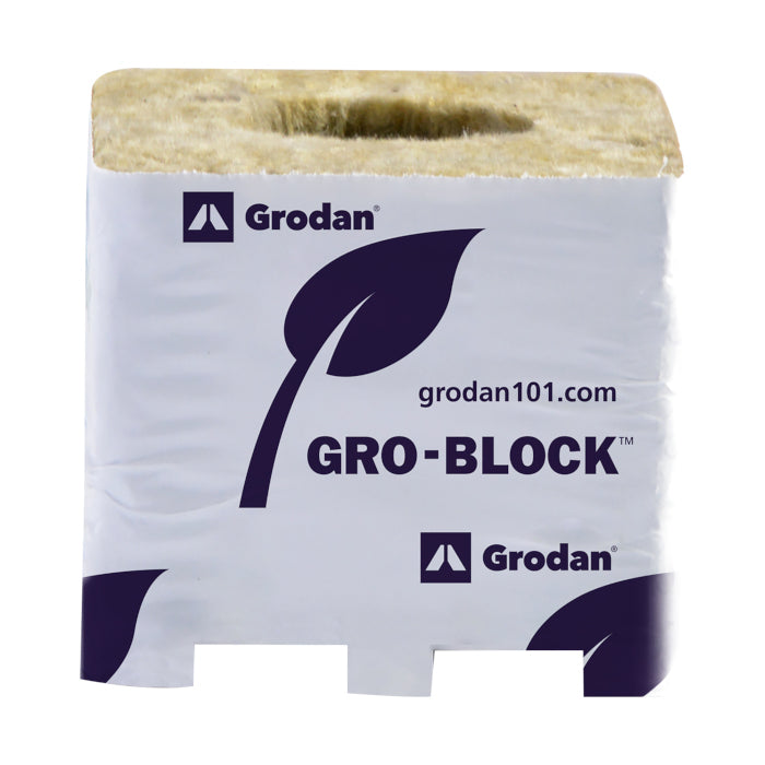 Grodan Gro-Block Improved GR4 Small with Hole, 3" x 3" x 2.5" - Case of 384
