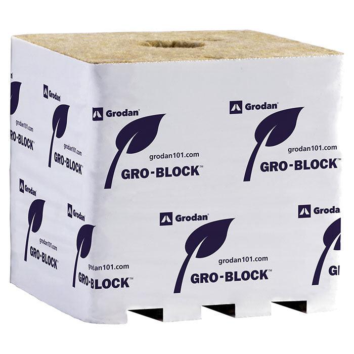 Grodan Gro-Block Improved GR32 Hugo with Hole, 6" x 6" x 6" - Case of 64