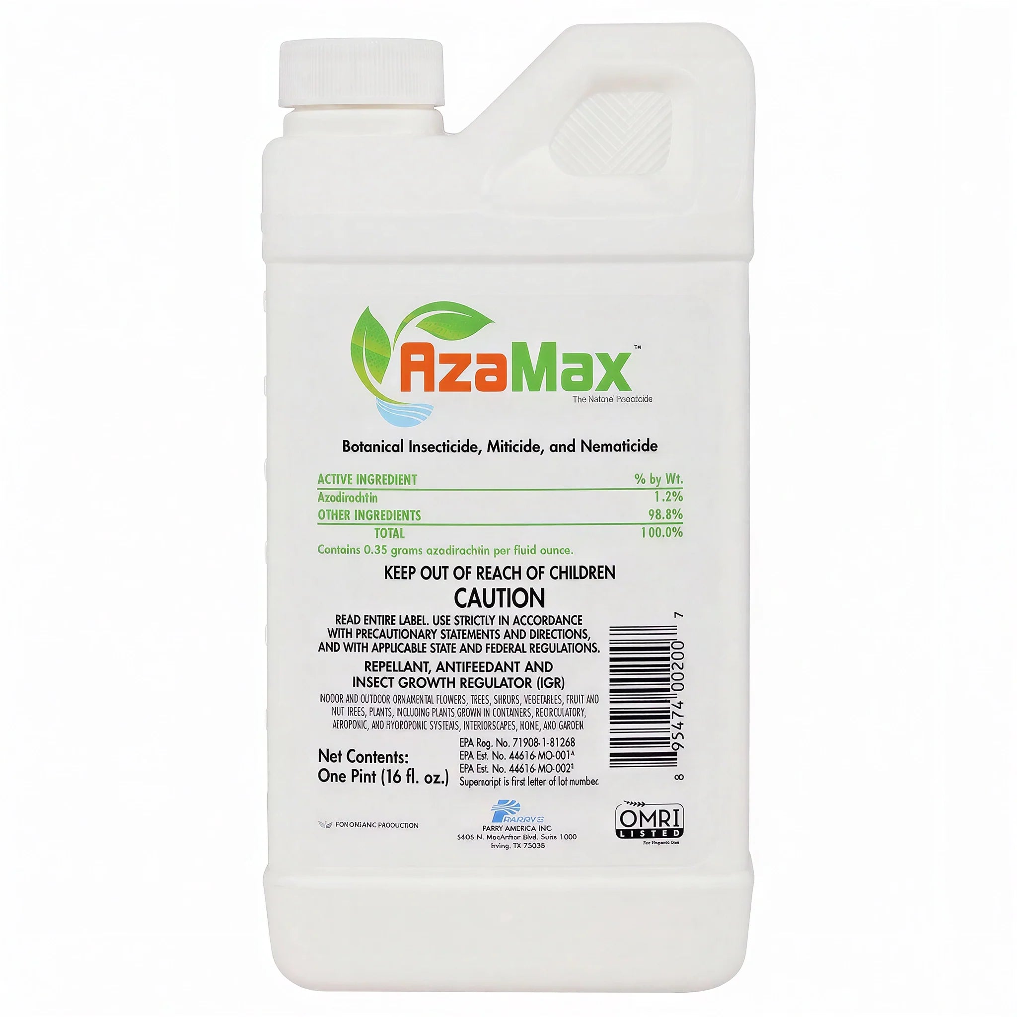 General Hydroponics AzaMax Insecticide, Miticide, & Nematicide Concentrate