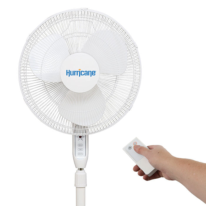 Hurricane Supreme Oscillating Stand Fan with Remote, 16 in. - White