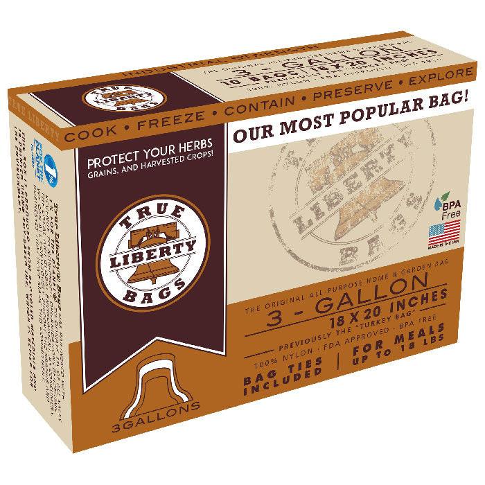 True Liberty Bags All Purpose Storage Bags, 3 Gallon Bags 18 Inch x 20 Inch, Pack of 25
