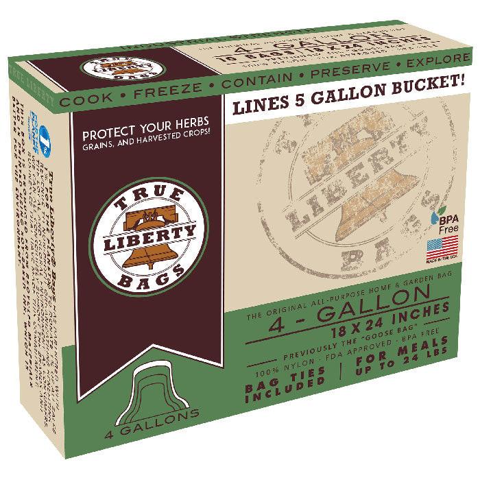 True Liberty Bags All Purpose Storage Bags, 4 Gallon Bags 18 Inch x 24 Inch, Pack of 25