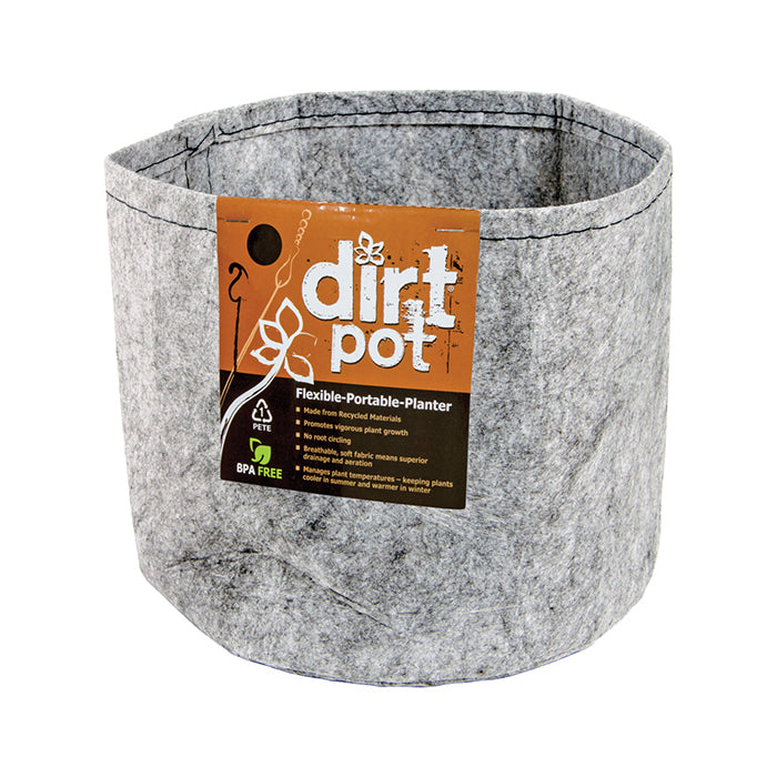 Dirt Pot Grey Round Fabric Pot, 10 Gallon